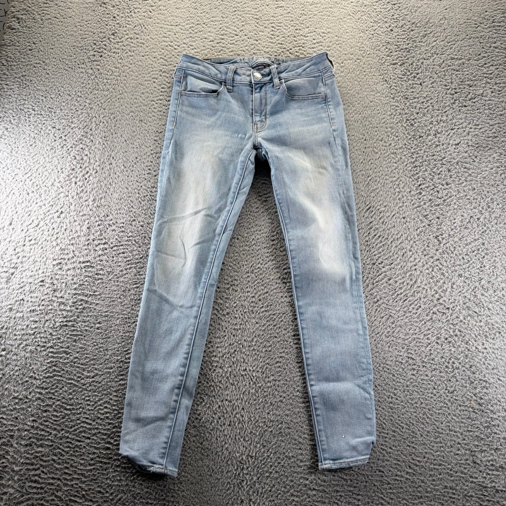 American Eagle Outfitters Jeans Womens 6 Blue Cotton Denim Jegging Faded Stretch